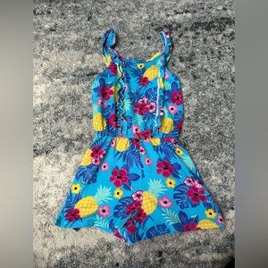 Tropical Floral Kids Romper size 7-8